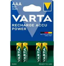VARTA RECHARGE ACCU POWER akkumulátor AAA mikro 550 mAh X4 VARTA RECHARGE ACCU POWER akkumulátor AAA mikro 550 mAh X4