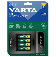 VARTA LCD SMART TÖLTŐ + 4DB AA 2100 MAH AKKUMULÁTOR - 57684