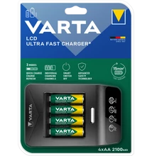 VARTA "ULTRA FAST" 15 PERCES GYORSTÖLTŐ + 4DB AA 2100 MAH AKKUMULÁTOR - 57685 VARTA "ULTRA FAST" 15 PERCES GYORSTÖLTŐ + 4DB AA 2100 MAH AKKUMULÁTOR - 57685