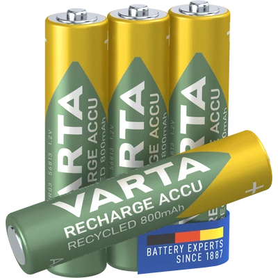 VARTA RECHARGE ACCU RECYCLED akkumulátor AAA mikro 800 mAh X4