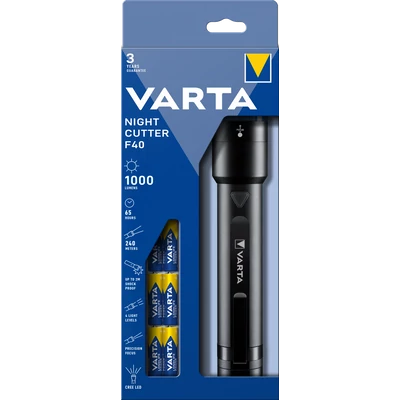 VARTA NIGHT CUTTER F40 ELEMLÁMPA + 6DB AA ELEM - 18902